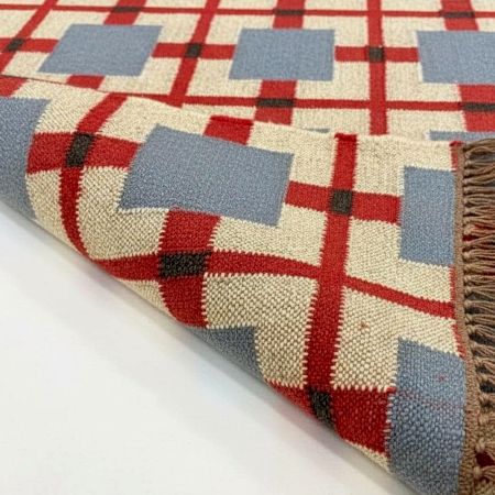 Handcrafted Multicolor Jute Vintage Dhurrie For Home